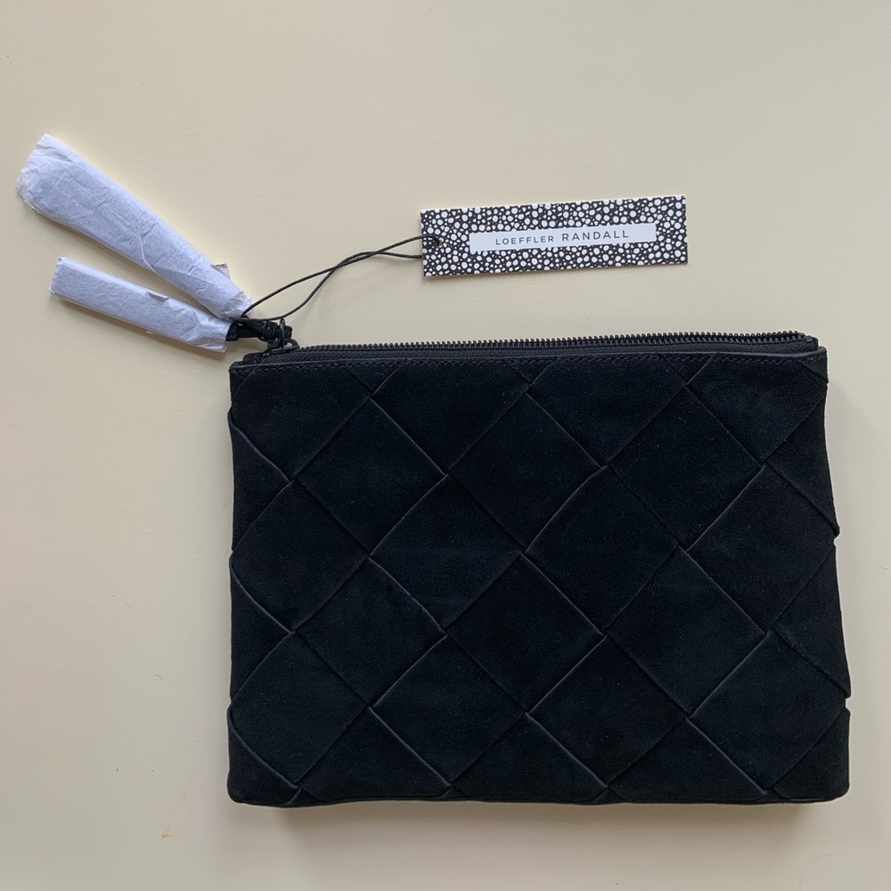 Loeffler Randall Woven Suede Clutch Bag w/ Tassles
